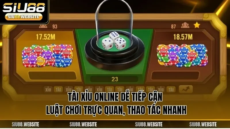 Tài xỉu online dễ tiếp cận, luật chơi trực quan, thao tác nhanh